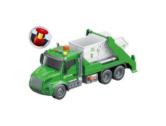 Camion cu remorca descarcare deseuri, frictiune, buton presiune, sunete si lumini, 1:14, jstoys , ZJA363788