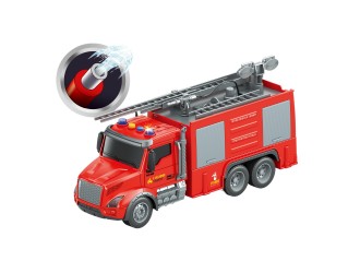 Camion pompieri cu scara, rezervor, buton apa, frictiune, sunete si lumini, 1:14, jstoys,ZJA363793