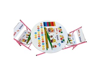 Masa rotunda alba cu doua scaune Alfabet, ZJA364929