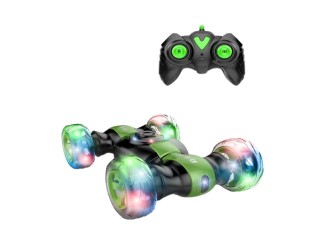 Masina Stunt cu RC, sunete, lumini, rotatie 360, acumul. 3.7V, verde, ZJA355670