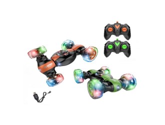 Masina Stunt cu RC, sunete, lumini, rotatie 360, acumul. 3.7V, oranj, ZJA355670