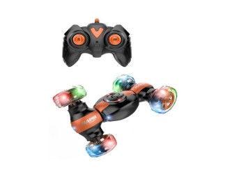 Masina Stunt cu RC, sunete, lumini, rotatie 360, acumul. 3.7V, oranj, ZJA355670