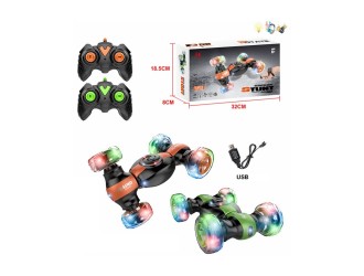Masina Stunt cu RC si senzor de mana, sunete, lumini, rotatie 360, acumul. 3.7V, oranj, ZJA355671