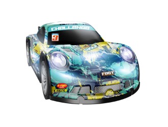 Masina Sport Car cu RC, corp luminos, acumul. 3.7V, turcoaz, ZJA355675