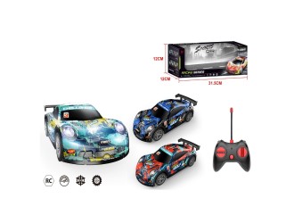 Masina Sport Car cu RC, corp luminos, acumul. 3.7V, albastru, ZJA355675