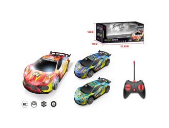 Masina Sport Car cu RC, corp luminos, acumul. 3.7V, rosu, ZJA355676