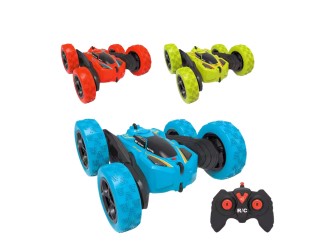 Masina Stunt Racer cu RC, lumini, efect fum, rotatie 360, acumul. 3.7V, albastru, ZJA355682
