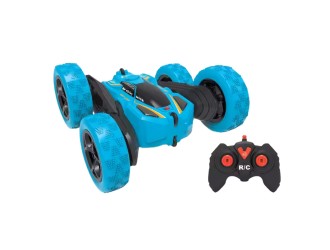 Masina Stunt Racer cu RC, lumini, efect fum, rotatie 360, acumul. 3.7V, albastru, ZJA355682