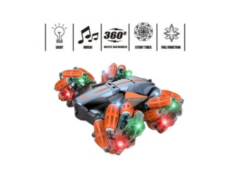 Masina Stunt Racing cu RC, sunete, lumini, rotatie 360, acumul. 3.7V, oranj, ZJA303682