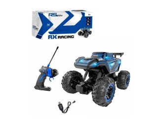 Masina Racing cu RC, roti mari, corp luminos, acumul. 3.7V, albastru, ZJA288583