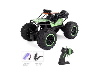 Masina Rover off Road metal cu RC, roti mari, lumini, acumul. 3.7V, verde, ZJA238496