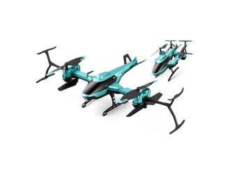 Drona-Elicopter cu RC, senzor, functii viteza, aterizare, rotatie 360, acumul. 3.7V, albastru, ZJA324118