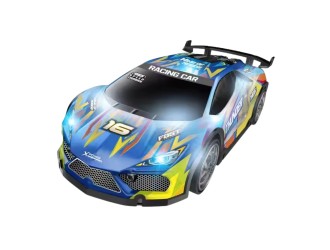 Masina Drift Racing Car cu RC, corp luminos, roti rezerva, acumul. 3.7V, albastru, ZJA362018