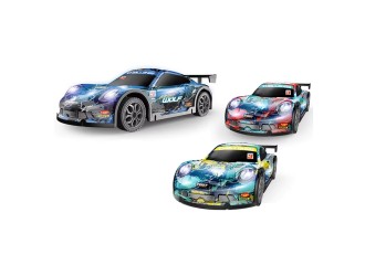 Masina Drift Racing Car cu RC, corp luminos, roti rezerva, acumul. 3.7V, rosu, ZJA362019