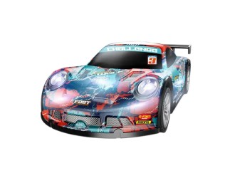 Masina Drift Racing Car cu RC, corp luminos, roti rezerva, acumul. 3.7V, rosu, ZJA362019