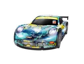 Masina Drift Racing Car cu RC, corp luminos, roti rezerva, acumul. 3.7V, turcoaz, ZJA362019
