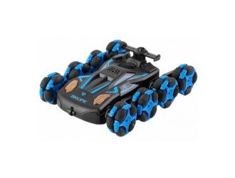 Masina Stunt Racer cu 6 roti si RC, lumini, control viteza si lumini, acumulator 3.7V, albastru, ZJA355679