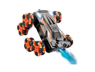 Masina Stunt Racer cu 6 roti si RC, lumini, control viteza si lumini, acumulator 3.7V, oranj, ZJA355679