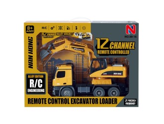 Camion Excavator cu telecomanda 2.4G, multifunctionala cu sunete si lumini, caus metalic, ZJA355742