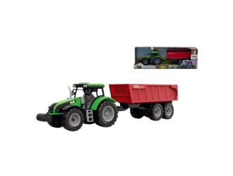 Tractor cu remorca, sunete si lumini, frictiune, diverse culori, ZJA181293