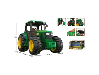Tractor verde cu sunete si lumini, frictiune, ZJA331119