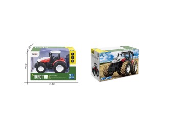 Tractor rosu cu telecomanda 2.4G scara 1:24, cu lumini, ZJA363010