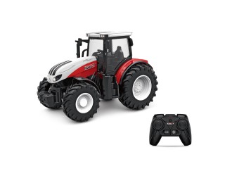 Tractor rosu cu telecomanda 2.4G scara 1:24, cu lumini, ZJA363010