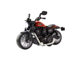 Jucarie Motocicleta neagra-rosu, 1:14, din metal, cu sunete si lumini, mecanism pull-back, ZJA162789