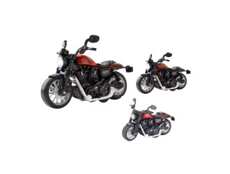 Jucarie Motocicleta neagra-rosu, 1:14, din metal, cu sunete si lumini, mecanism pull-back, ZJA162789