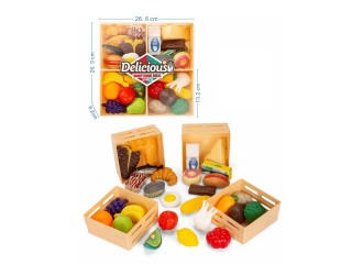 Set de joaca 4 ladite cu Fructe, Legume, Delicii, Alimente 32 el., ZJA314249