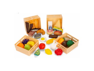 Set de joaca 4 ladite cu Fructe, Legume, Delicii, Alimente 32 el., ZJA314249