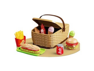 Cos pentru picnic cu fast food de jucarie 20 el., ZJA350501