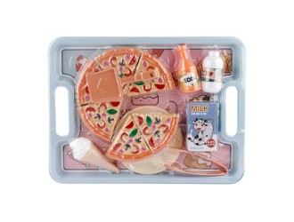 Set de joaca Pizza cu accesorii bauturi, ZJA323776
