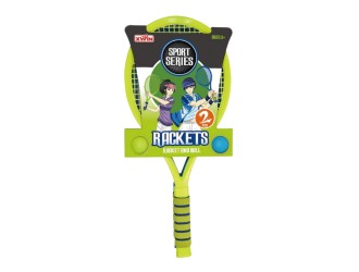 Set palete tenis plastic cu 2 mingi, diverse culori, ZJA088464