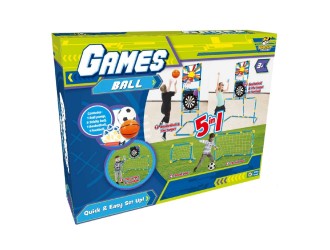 Set de joaca Fotbal-Baschet-Darts cu mingi si pompa de umflat, ZJA326515