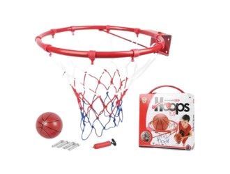 Cos de Baschet pentru copii din metal, 39 cm, minge 16 cm, pompa de umflat, sistem de prindere, interior/exterior, ZJA342275