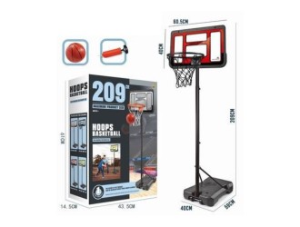 Cos de Baschet cu suport pentru copii, reglabil, 209 cm, cu minge si pompa de umflat, interior/exterior, ZJA342260