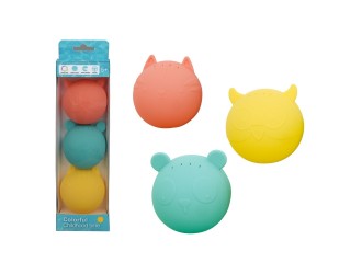 Set cu 3 mingi pentru jocul cu apa 6,5 cm din silicon, animale, cu gauri, ZJA335967