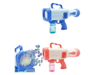 Pistol de facut baloane de sapun, automat, cu solutie 90 ml, diverse culori, ZJA361449