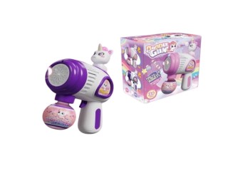 Pistol de facut baloane de sapun Unicorn, cu solutie 100 ml, diverse culori, ZJA361451