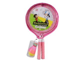 Set palete badminton cu minge si fluturas, diverse culori, ZJA341805