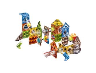 Set de constructie magnetic cu lumini 69 el. traseu cu bile, ZJA354950