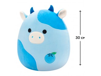 Jucarie de plus 30 cm, Rutanya, vacuta albastra, Squishmallows