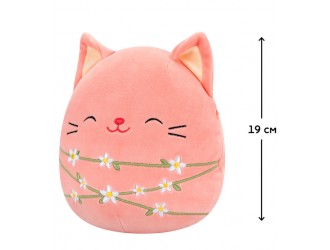 Jucarie de plus 19 cm, Wilka pisicuta roz,Squishmallows