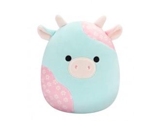 Jucarie de plus 19 cm, Yamaris, vacuta roz-albastru, Squishmallows