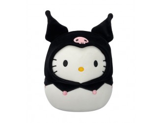 Jucarie de plus 20 cm, Hello Kitty in costum Kuromi, Squishmallows