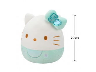 Jucarie de plus 20 cm, Hello Kitty culoare azurie, Squishmallows