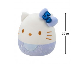 Jucarie de plus 20 cm, Hello Kitty culoare albastra, Squishmallows