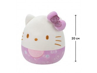 Jucarie de plus 20 cm, Hello Kitty culoare violet, Squishmallows