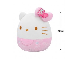 Jucarie de plus 20 cm, Hello Kitty culoare roz, Squishmallows
